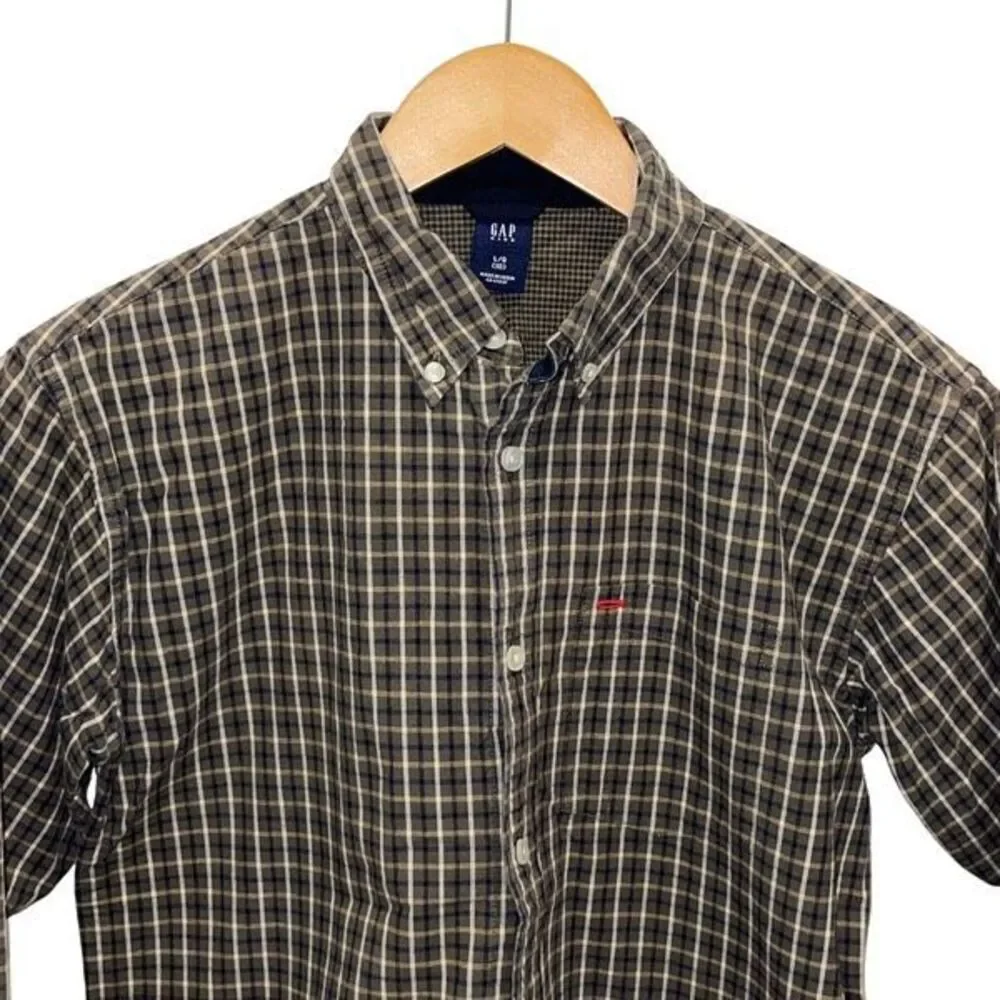 Gap Kids Vintage Button Down Lined‎ Plaid Size Large (10)